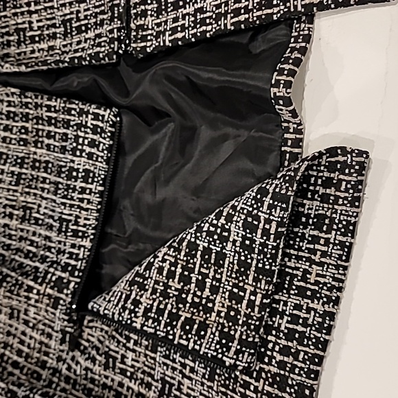 Nipon Boutique Tweed Open Front Modern Jacket Black Cream 18W - Picture 8 of 15